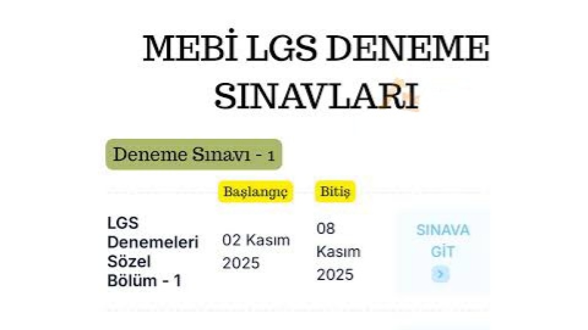 MEBİ Platformunda Türkiye Geneli Deneme Sınavı Tarihleri 